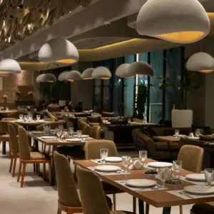 Retro Family Diner with Large Men