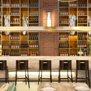 Retro Family Diner with Large Men