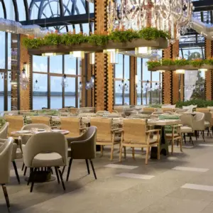 Retro Family Diner with Large Men